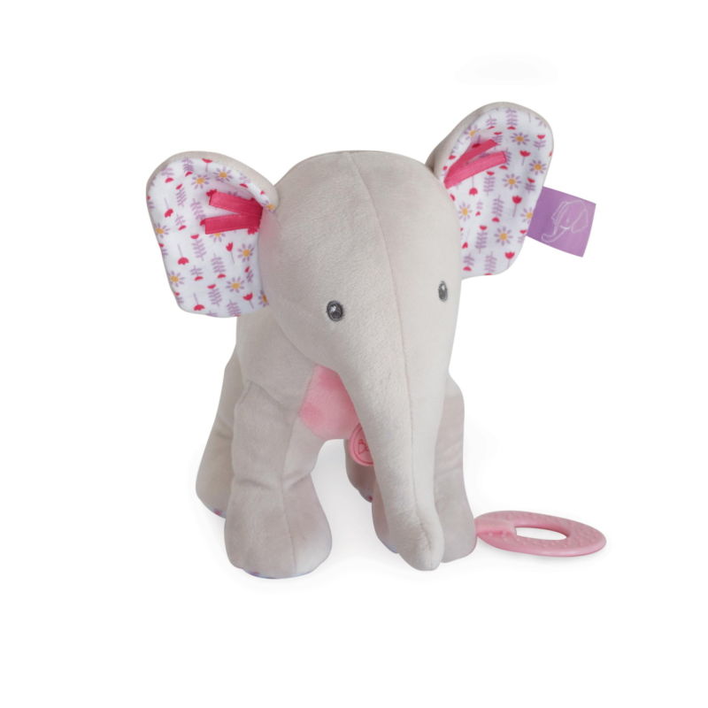  - edgar et eglantine - peluche dactivité éléphant rose 25 cm 